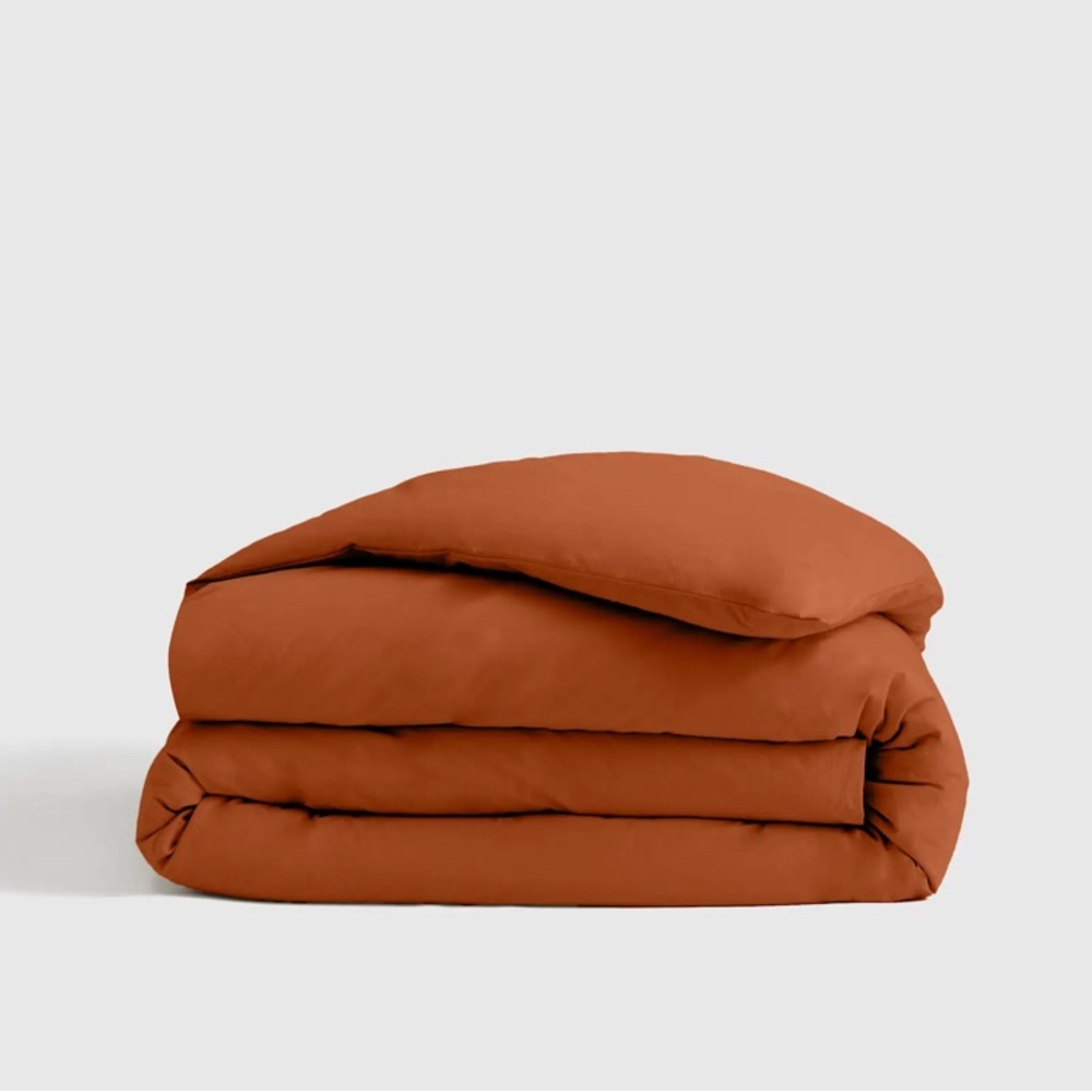 NWOT Quince Organic Brushed Cotton Terracotta Duvet Cover Queen / Full